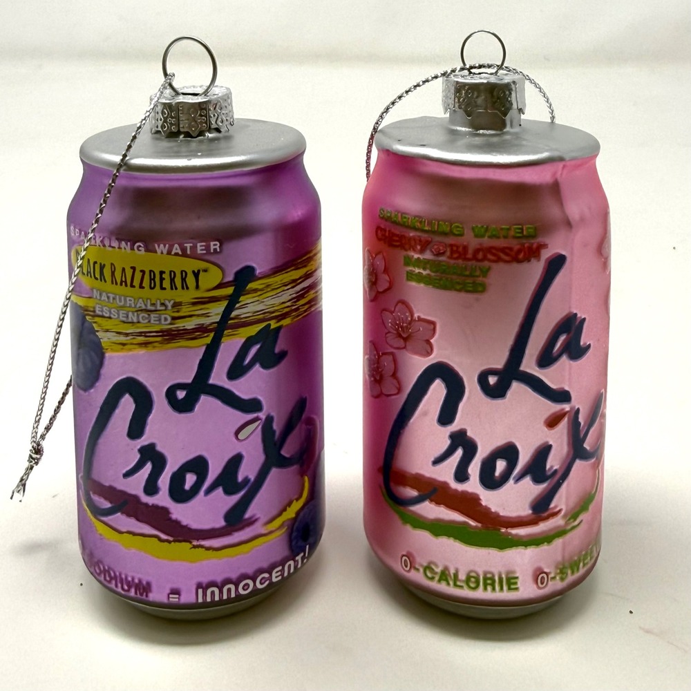 La Croix Sparkling Water Can Christmas Ornaments Black Razzberry Cherry Blossom
